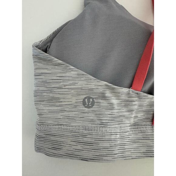 Lululemon Womens Energy Sports Bra Grey white Size 10 Workout top - Picture 6 of 6